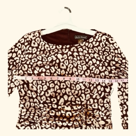 Jessica Howard Petite Women’s Long Sleeve Animal Print Midi Dress Size 8P - Picture 3 of 12